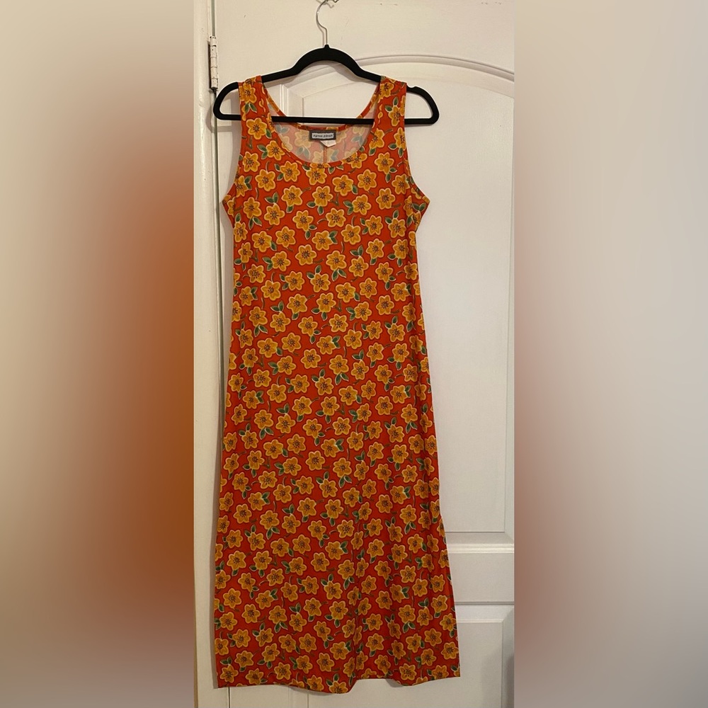 Midi Floral Dress With Mid-Length Slits